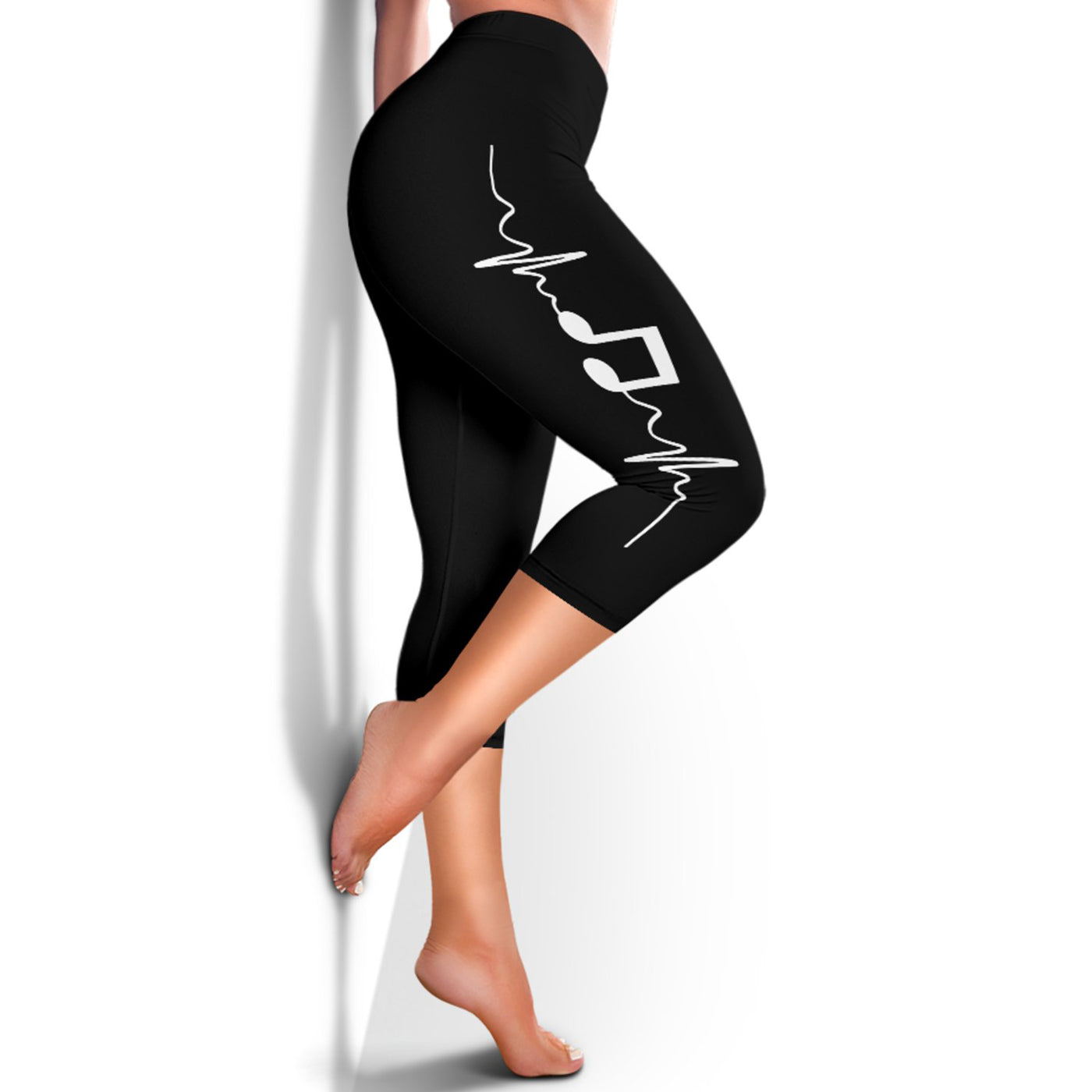 Music Notes Heart Beat Capris