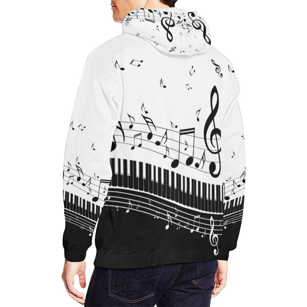 Piano Key and Music Notes Hoodie