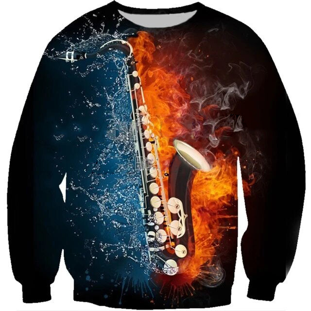 Ice Fire Saxophone Hoodie