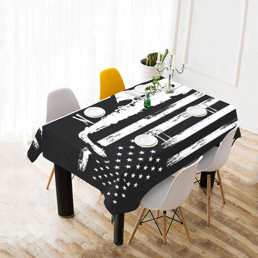 Saxophone American Flag Tablecloth