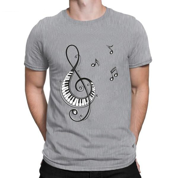 Treble Clef & Piano Design T-shirt