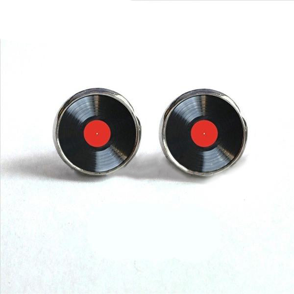 Vinyl Record Stud Earrings