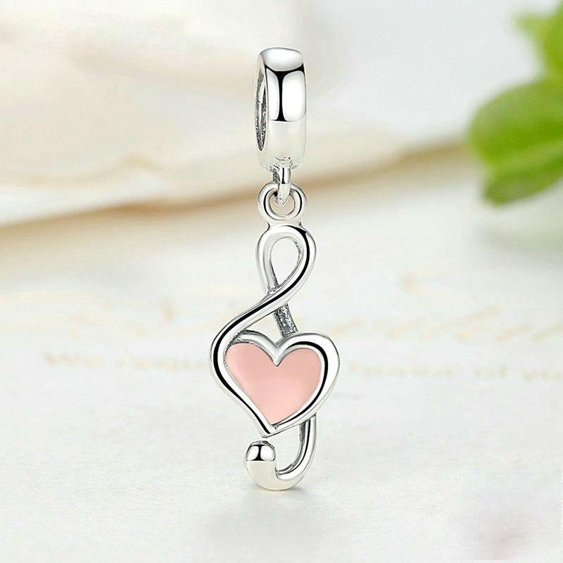 Pink Music Notes Charm