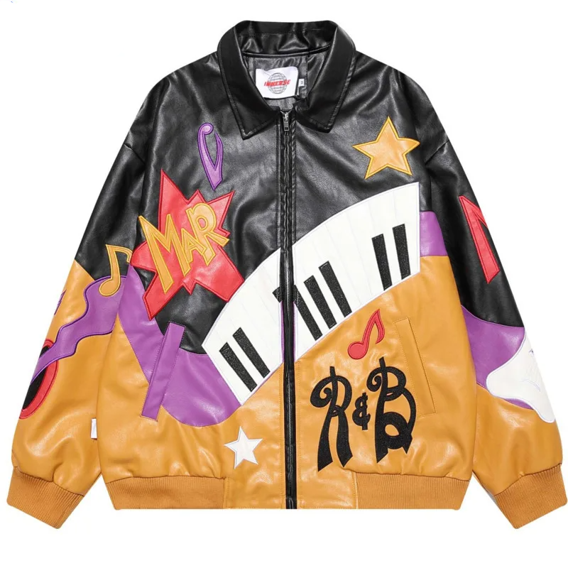 Piano Music Note Embroidery Jacket