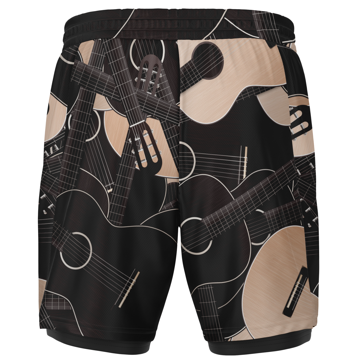Guitar Pattern 2-In-1 Shorts