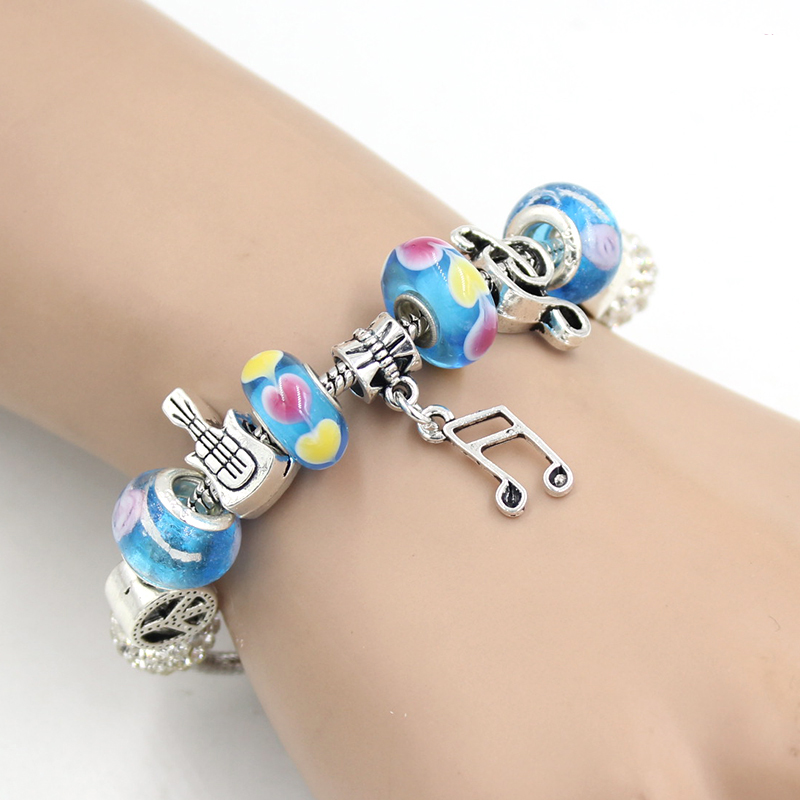 Guitar Music Notes Charm Bracelet