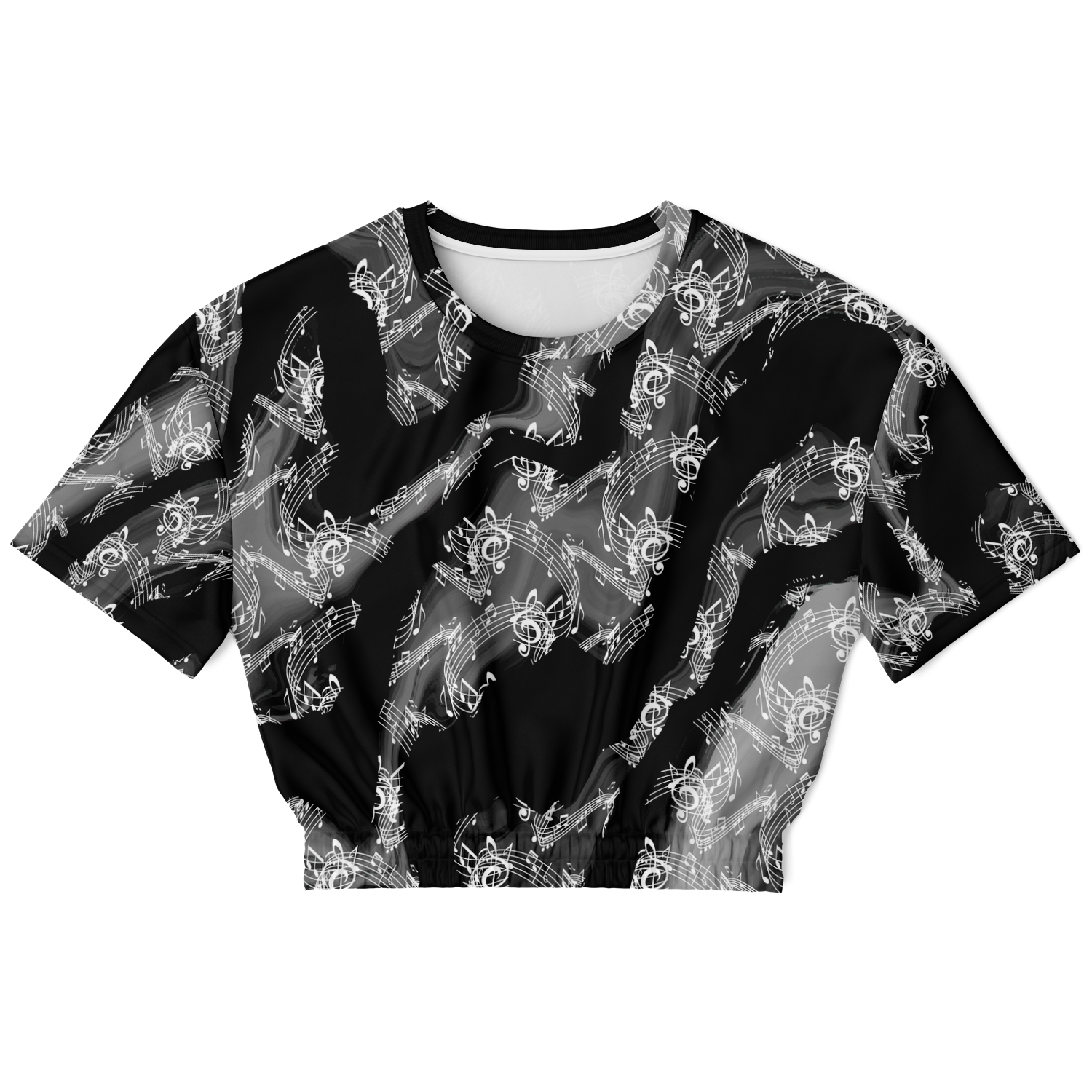 Music Notes Abstract Cropped Sweatshirt