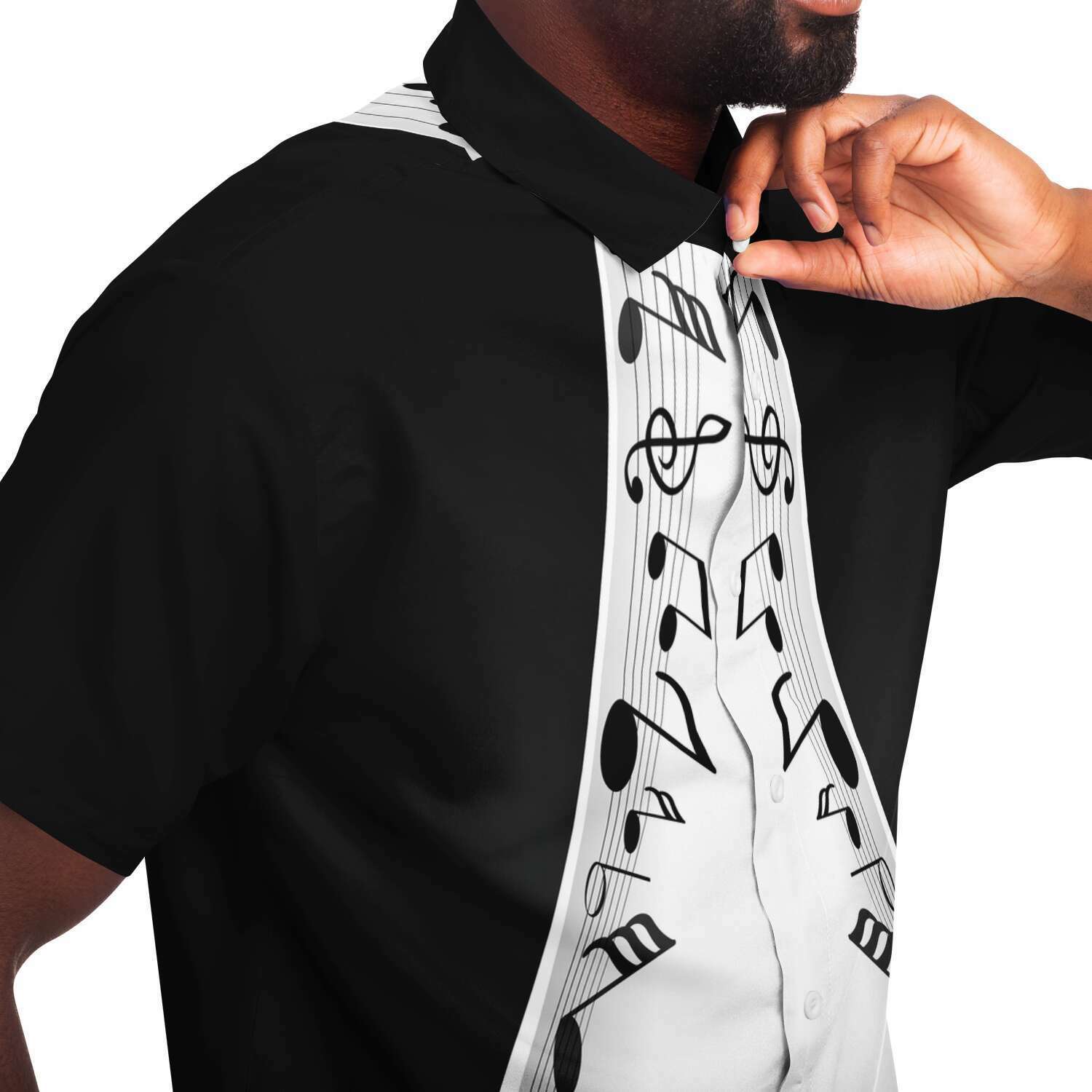 Music Notes Black Short Sleeve