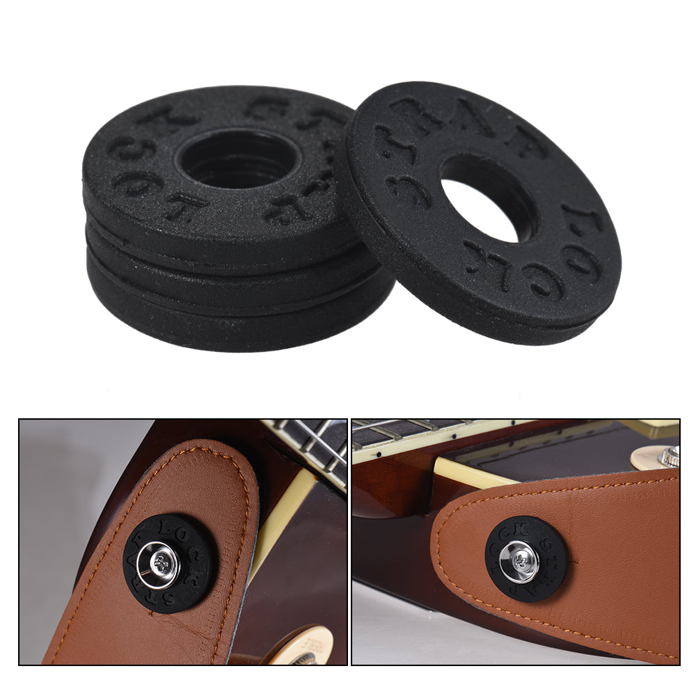 4pcs Guitar Strap Locks Rubber