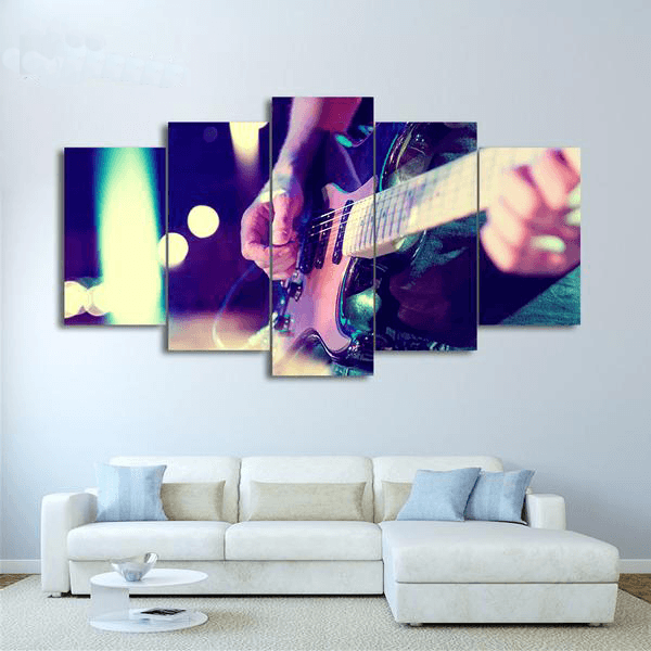 5 Pieces Mood Guitar Canvas Art - { shop_name }} - Review