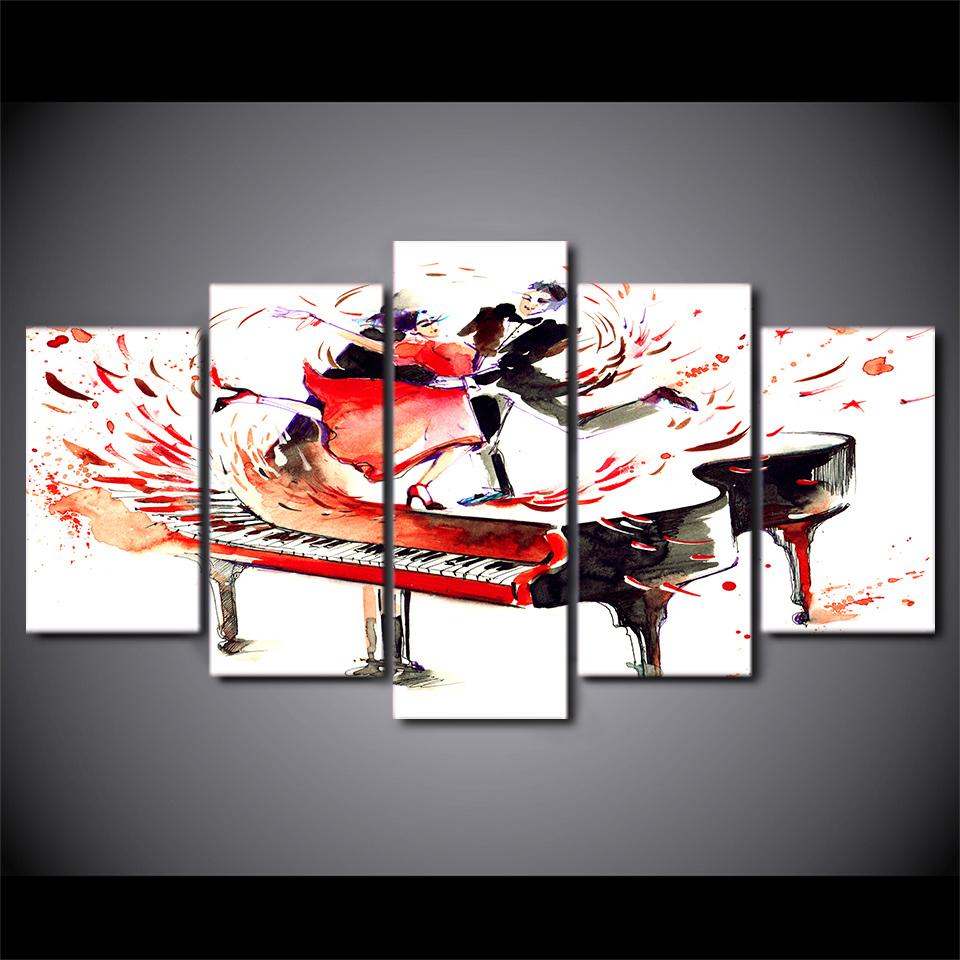 5 Pieces Piano With Dancers Canvas Art - { shop_name }} - Review