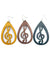 Wooden Music Notes Earrings Set