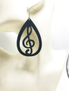 Wooden Music Notes Earrings Set