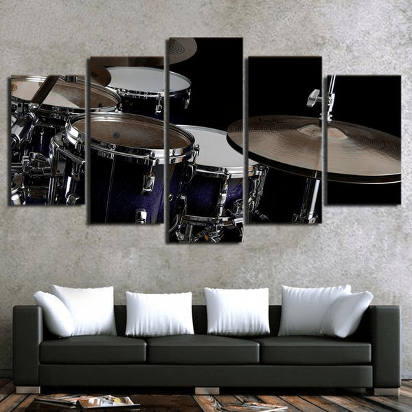 5 Pieces Metal Drum Canvas Art - WITH FRAME - { shop_name }} - Review