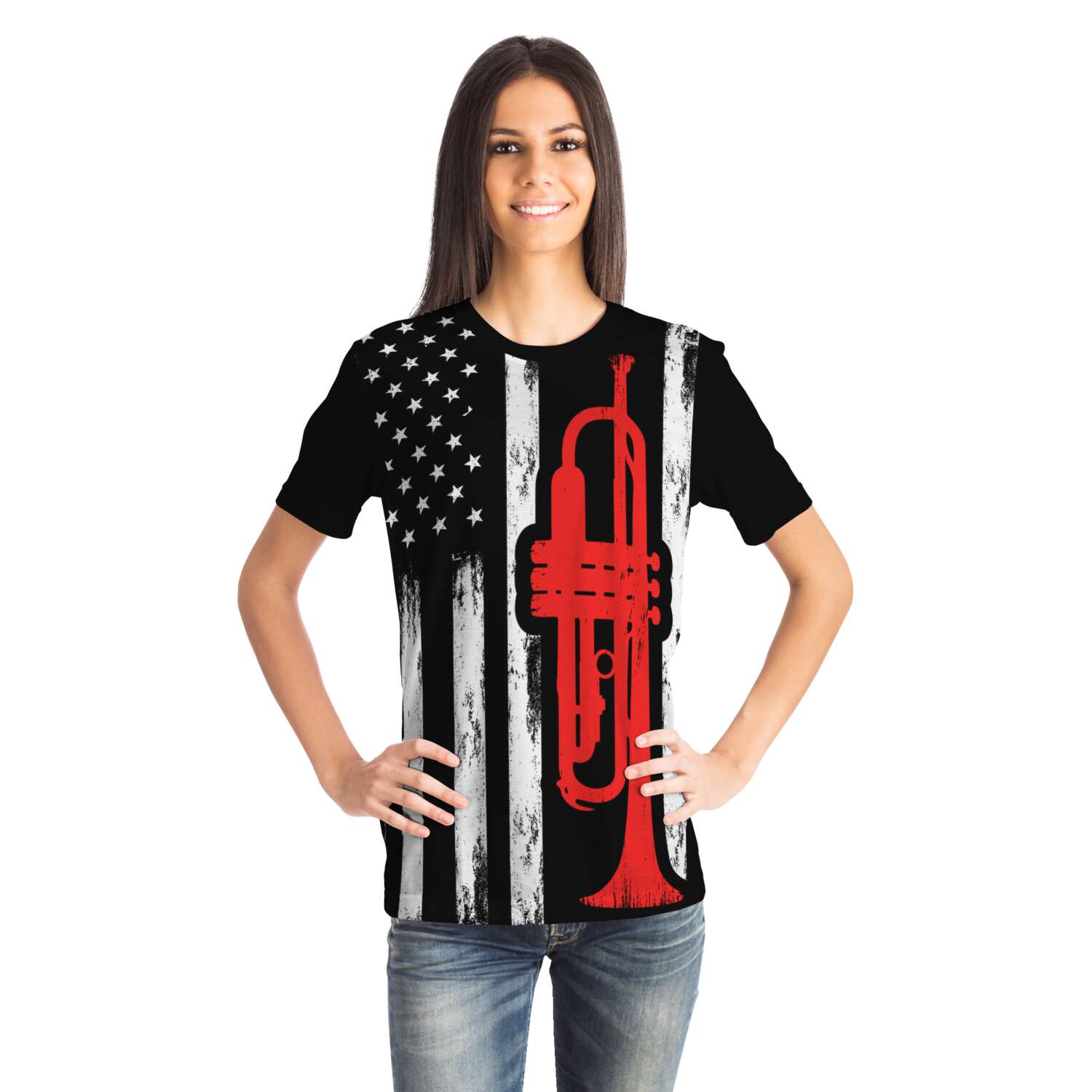 Trumpet American Flag T-Shirt