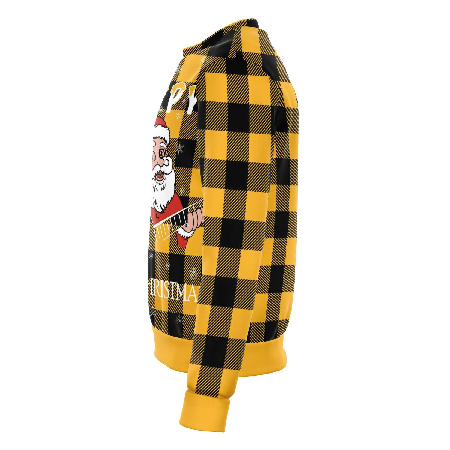 Santa Claus Playing Guitar Yellow Sweatshirt