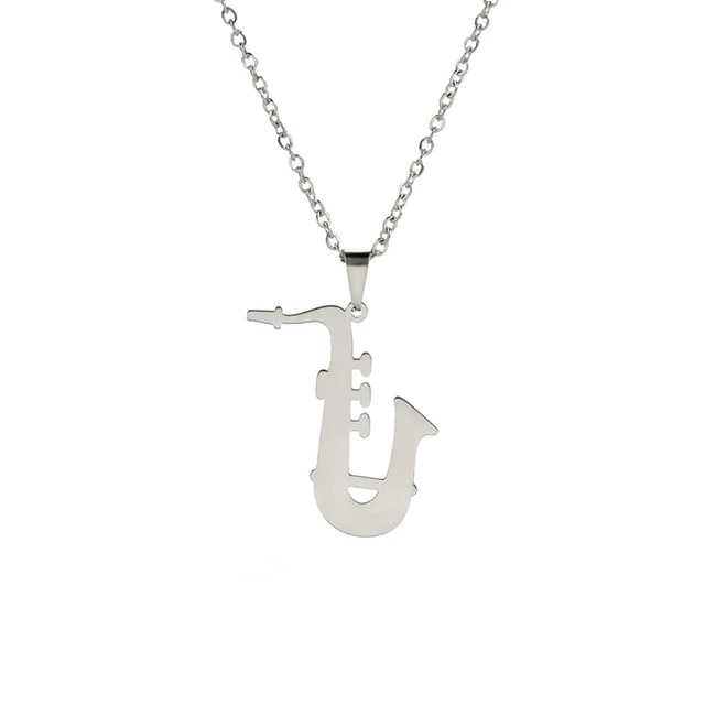 Stainless Steel Saxophone Necklace