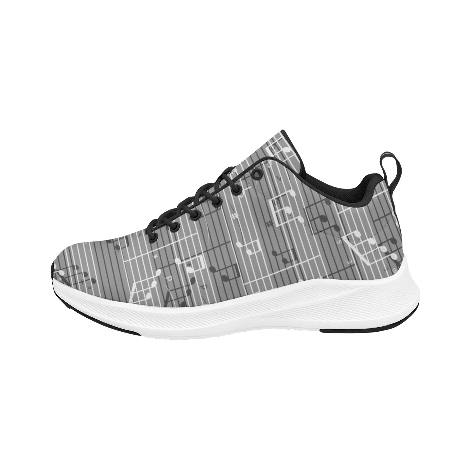 Gray Music Notes Women's Alpha Running Shoes