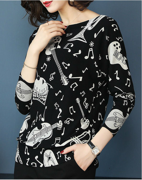 Music Note Printing Pullovers