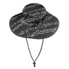 Black Music Notes Wide Brim Bucket Hat