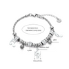 Stainless Steel Music Notes Charms Bracelet