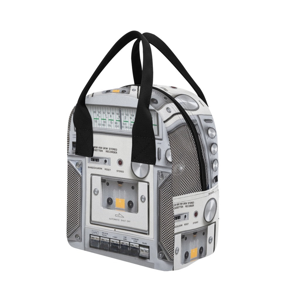 White Stereo Lunch Bag