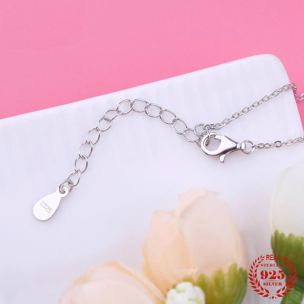 Music Note Silver Crystal Necklace
