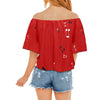 Music Notes Red Blouse Top
