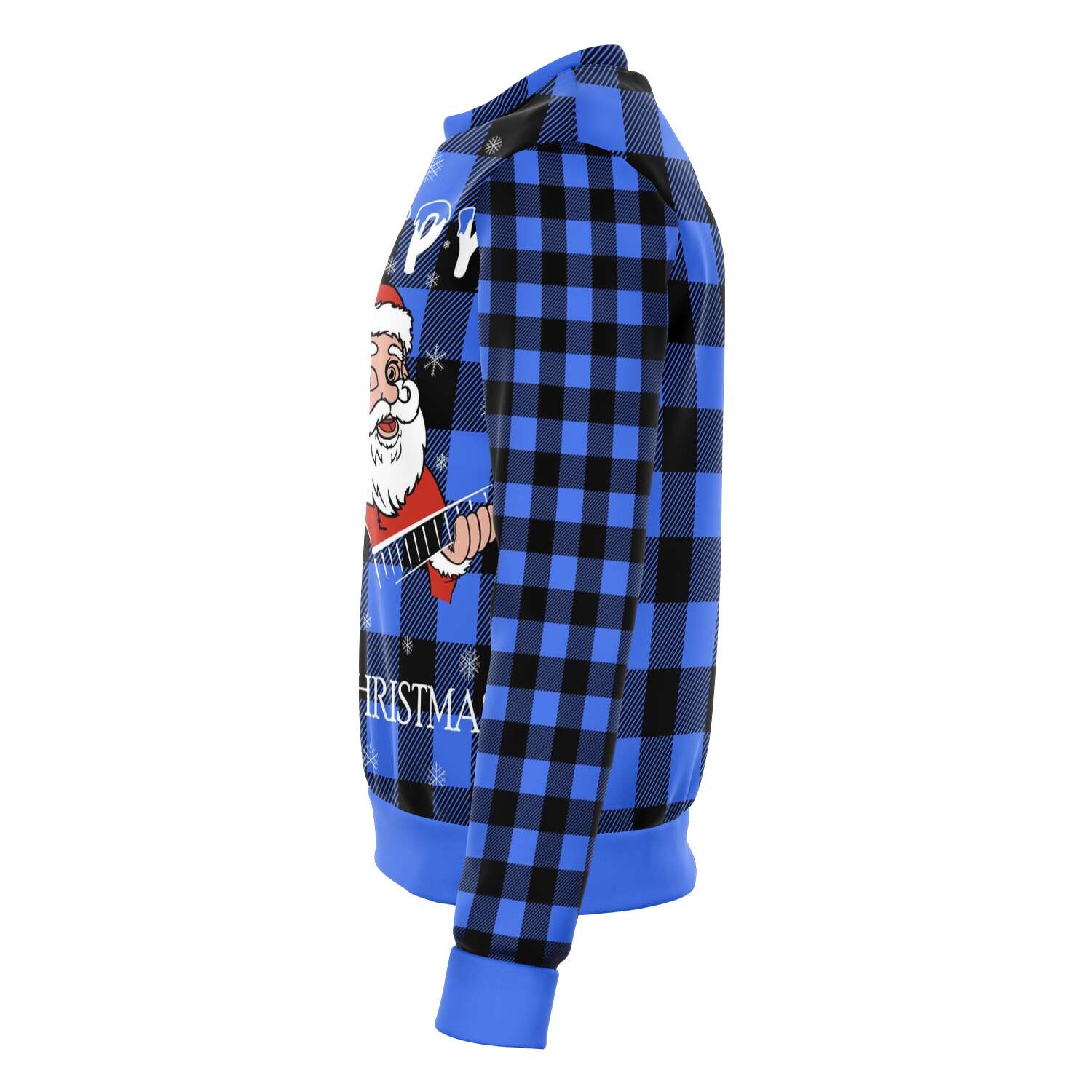 Santa Claus Playing Guitar Blue Sweatshirt