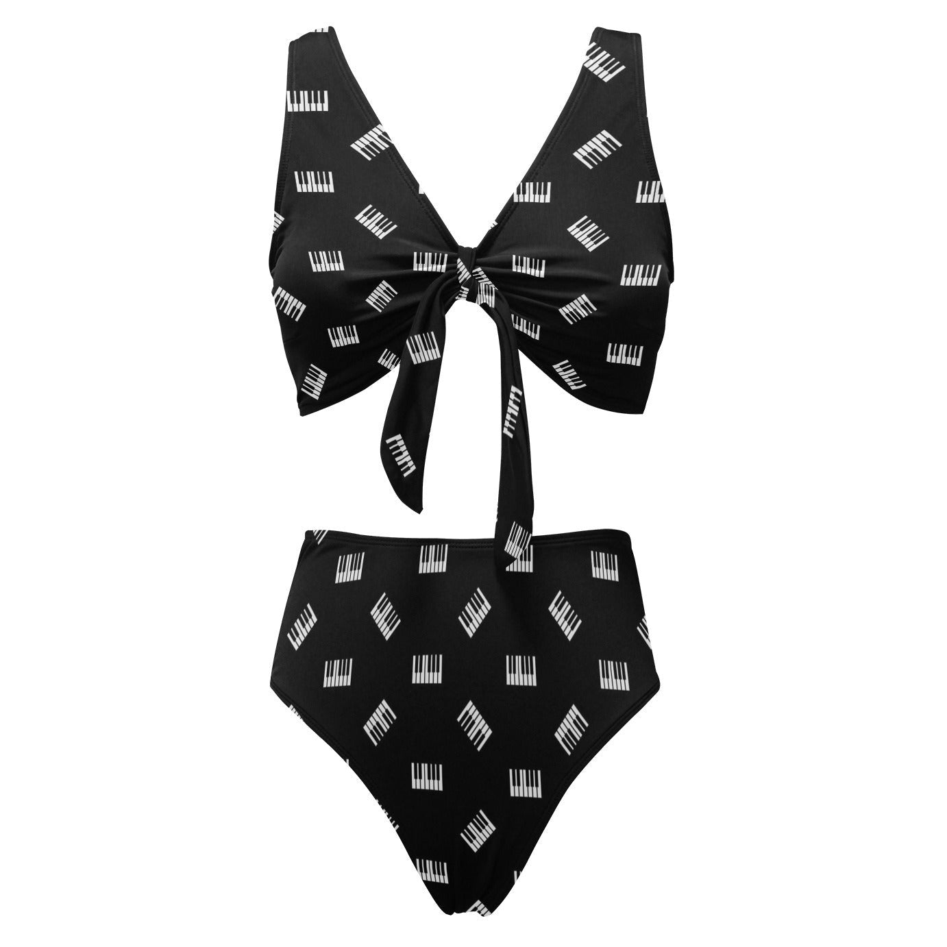 Piano Keys Pattern Bikini Swimsuit