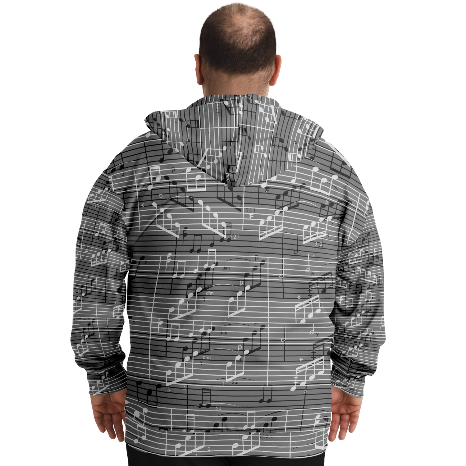 Music Sheet Grey Zip Hoodie