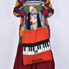 Red Piano Pattern Shoulder Bag