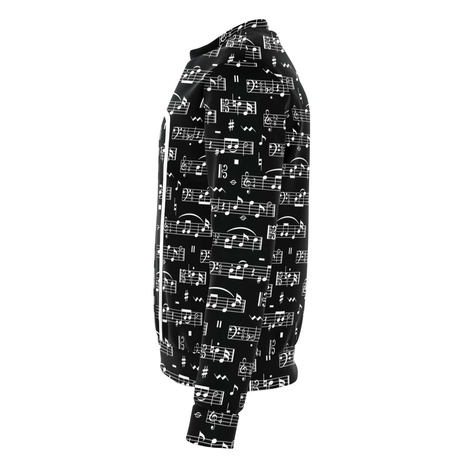 Piano Keys Music Notes Black Sweatshirt