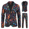 Colorful Music Notes Men's Suit (Waistcoat/Blazer/Pants)
