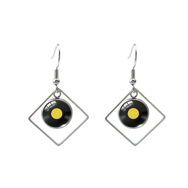 Retro Vinyl Record Music Earrings
