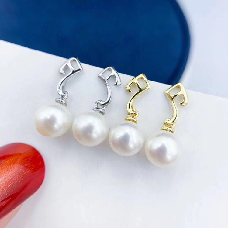 Music Notes Pearl Earrings Set