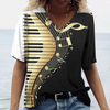 Music Piano V-neck T-Shirt