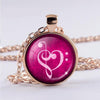 Vintage Music Note Heart Necklace