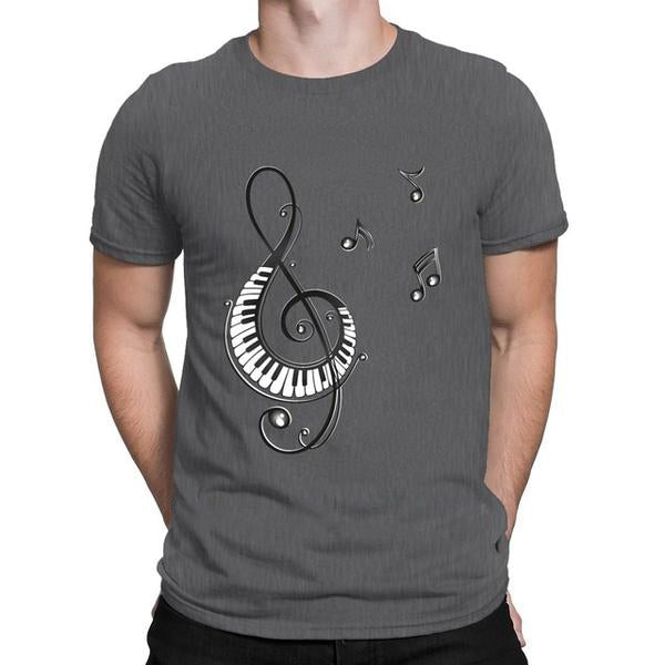 Treble Clef & Piano Design T-shirt