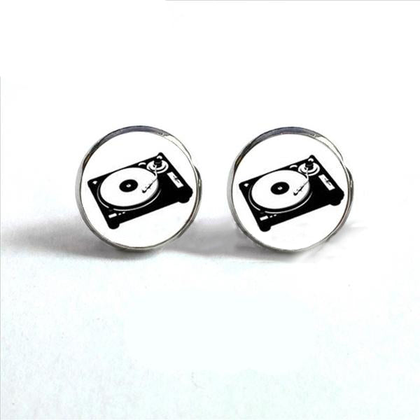 Vinyl Record Stud Earrings