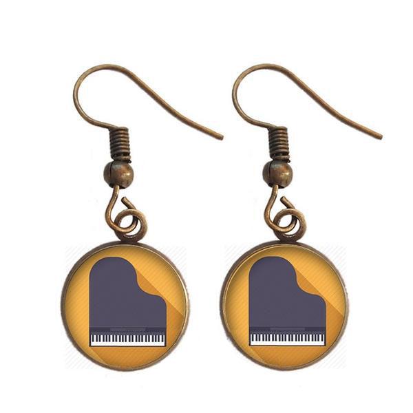 Retro Music Piano Earrings