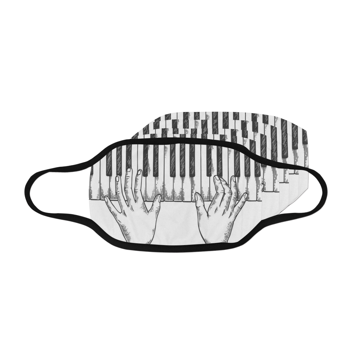 Hands on piano keys Mask