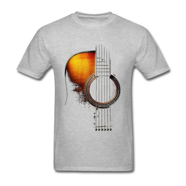 Acoustic Guitar T-Shirt - Gray / XS - { shop_name }} - Review