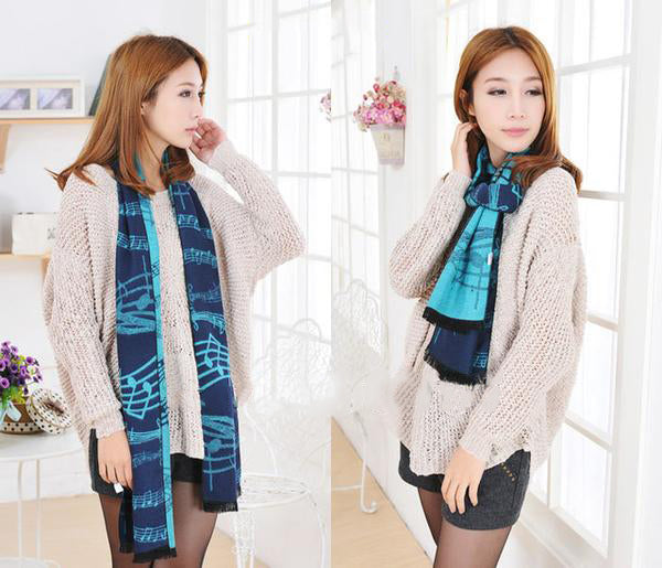Winter Musical Note Scarf