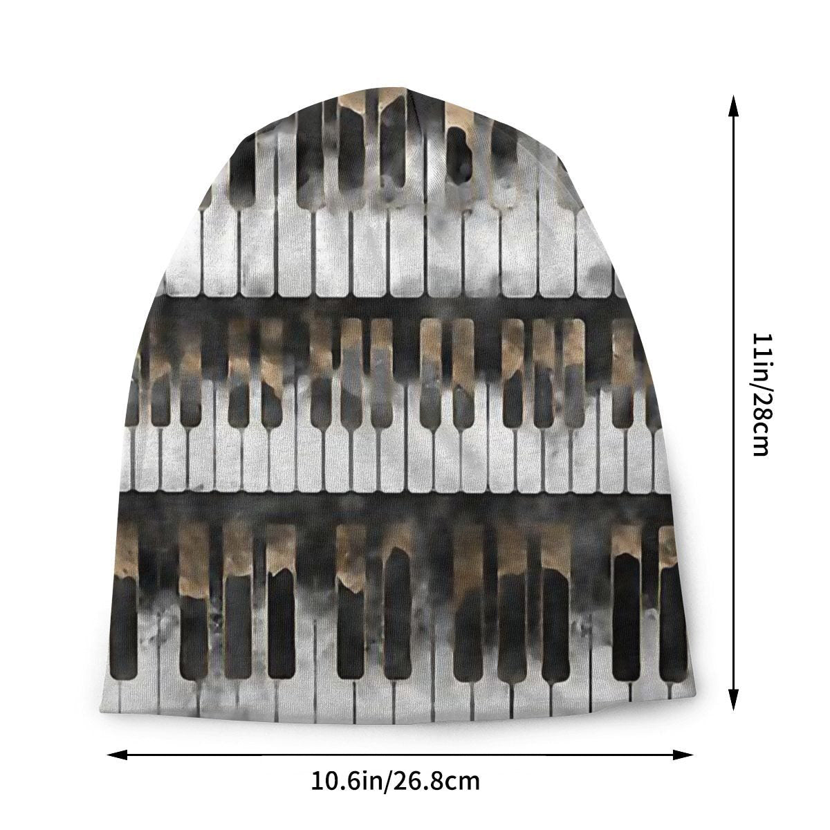 Vintage Piano Keys Print Beanie