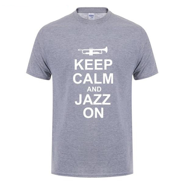 Trumpet Keep Clam & Jazz On T-shirt