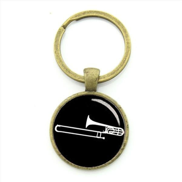Trombone Music Instrument Keychain