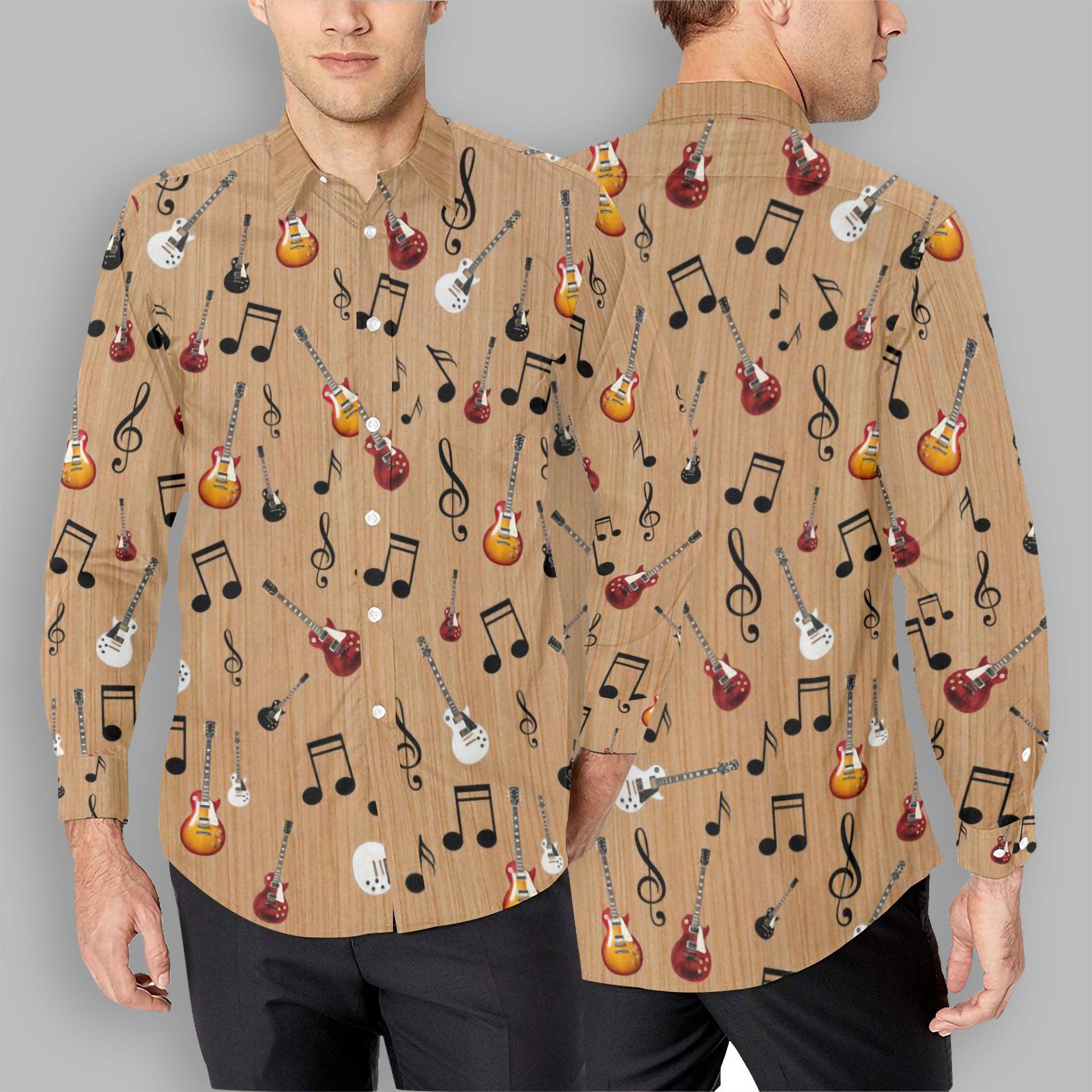 Guitar and Musical Notes Men's Shirt