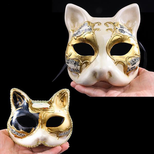 Music Note Cat Venetian Mask