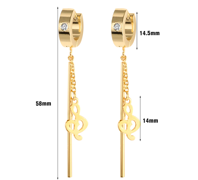 Music Note Dangle Earrings